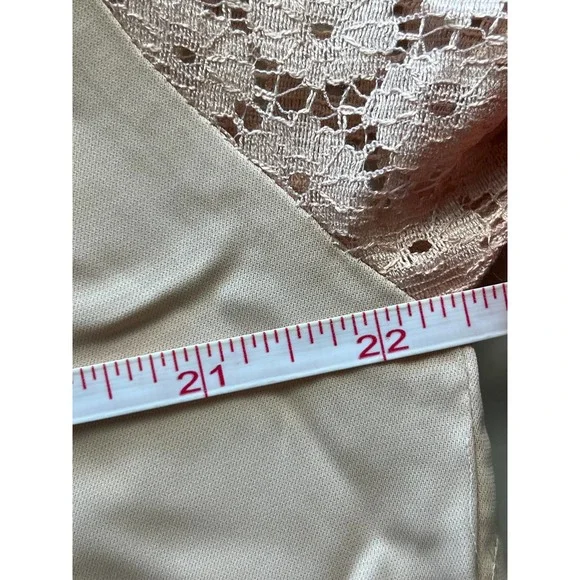 WOMEN'S SEXY ROUND TIE NECK LACE SLEEVES LOOSE BLOUSE COLOR PINK NWOT Size L - Picture 6 of 8